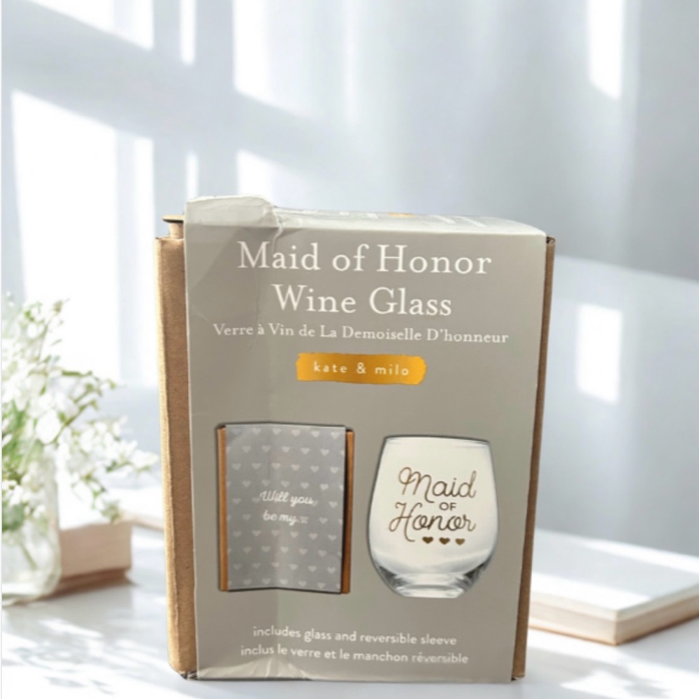 Kate & Milo Maid of Honor Wine Glass